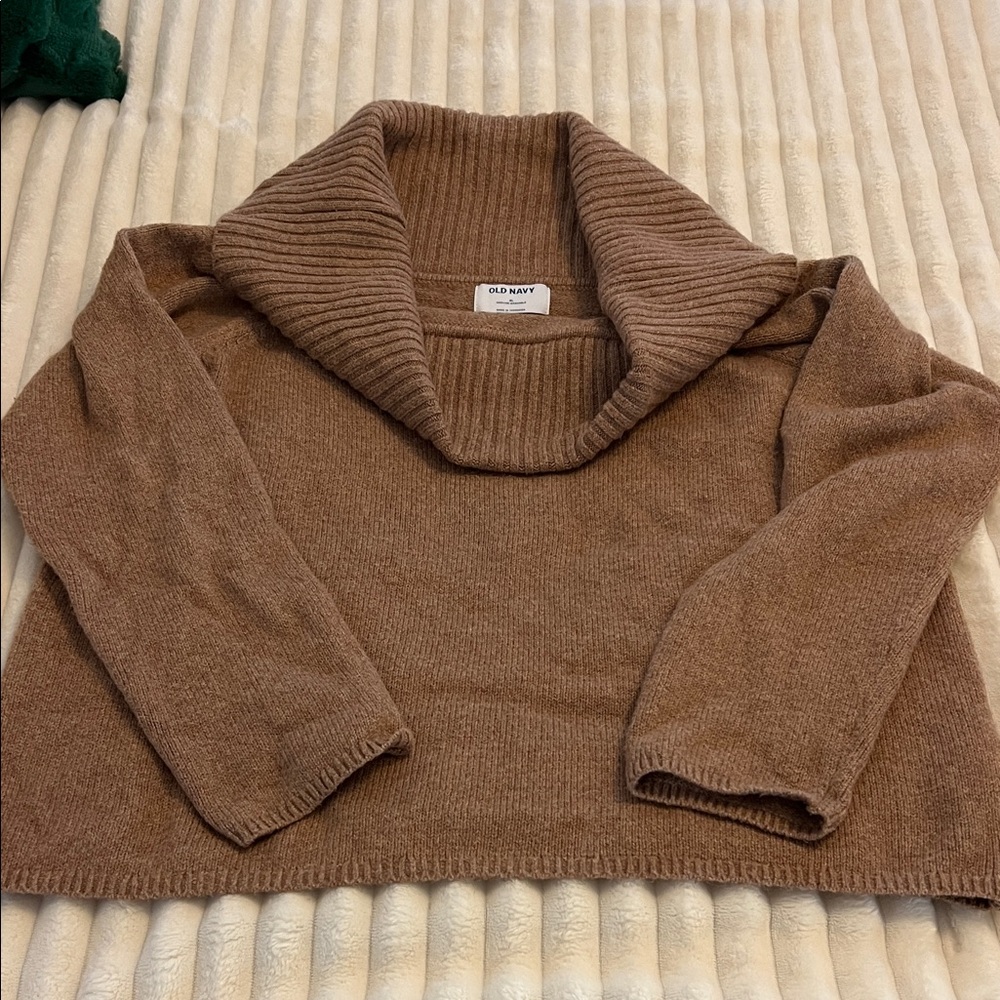 Old Navy Cozy Brown Cowl Neck Sweater